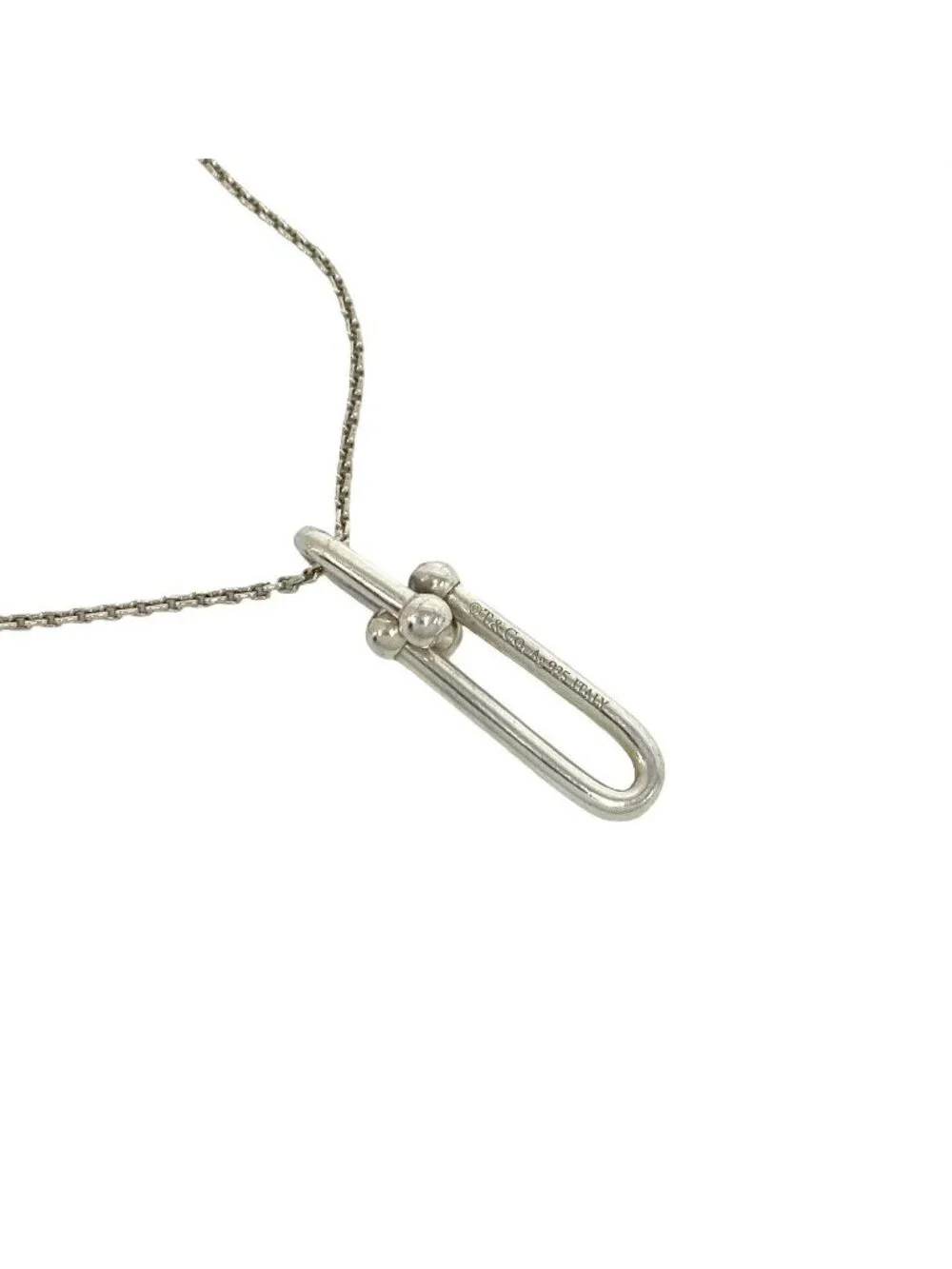 Tiffany & Co Link Necklace 925 Sterling Silver Pendant Choker Accessory